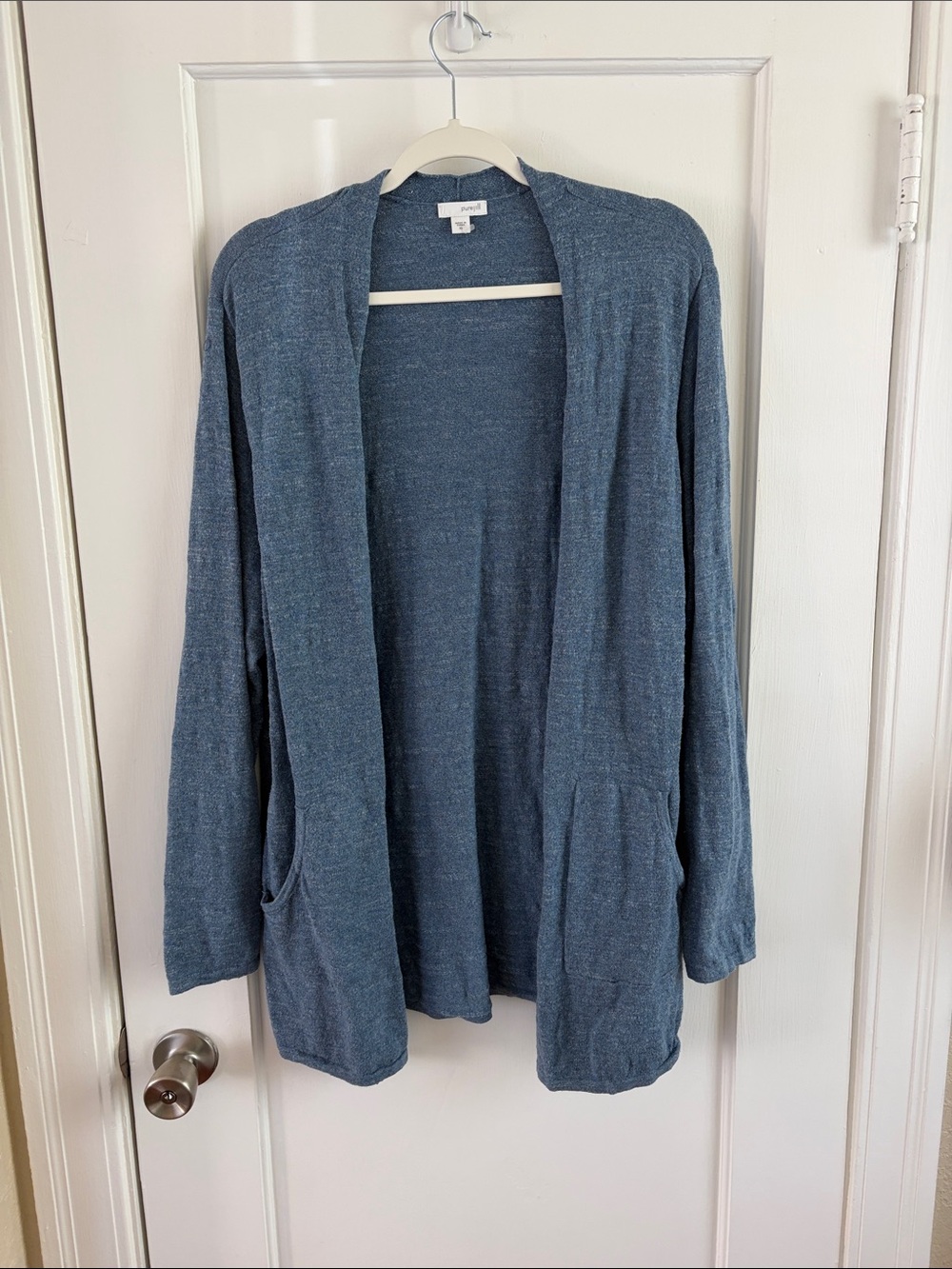 Pure Jill 100% cotton open front cardigan with pockets